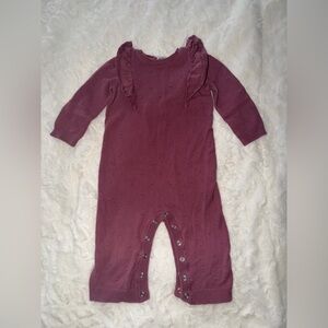 Carter's Plum Pink Ruffle Shoulder one piece, 12 mo.